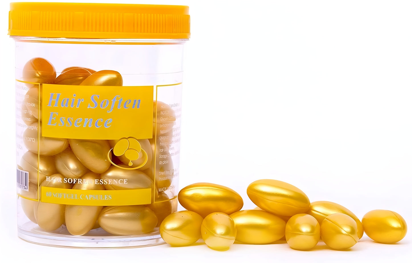 Hair Soften Essence Capsules โ 60 Softgel Capsules For Nourishing, Hydrating & Softening Dry, Damaged & Frizzy Hair โ Oil-Based Formula For Shine