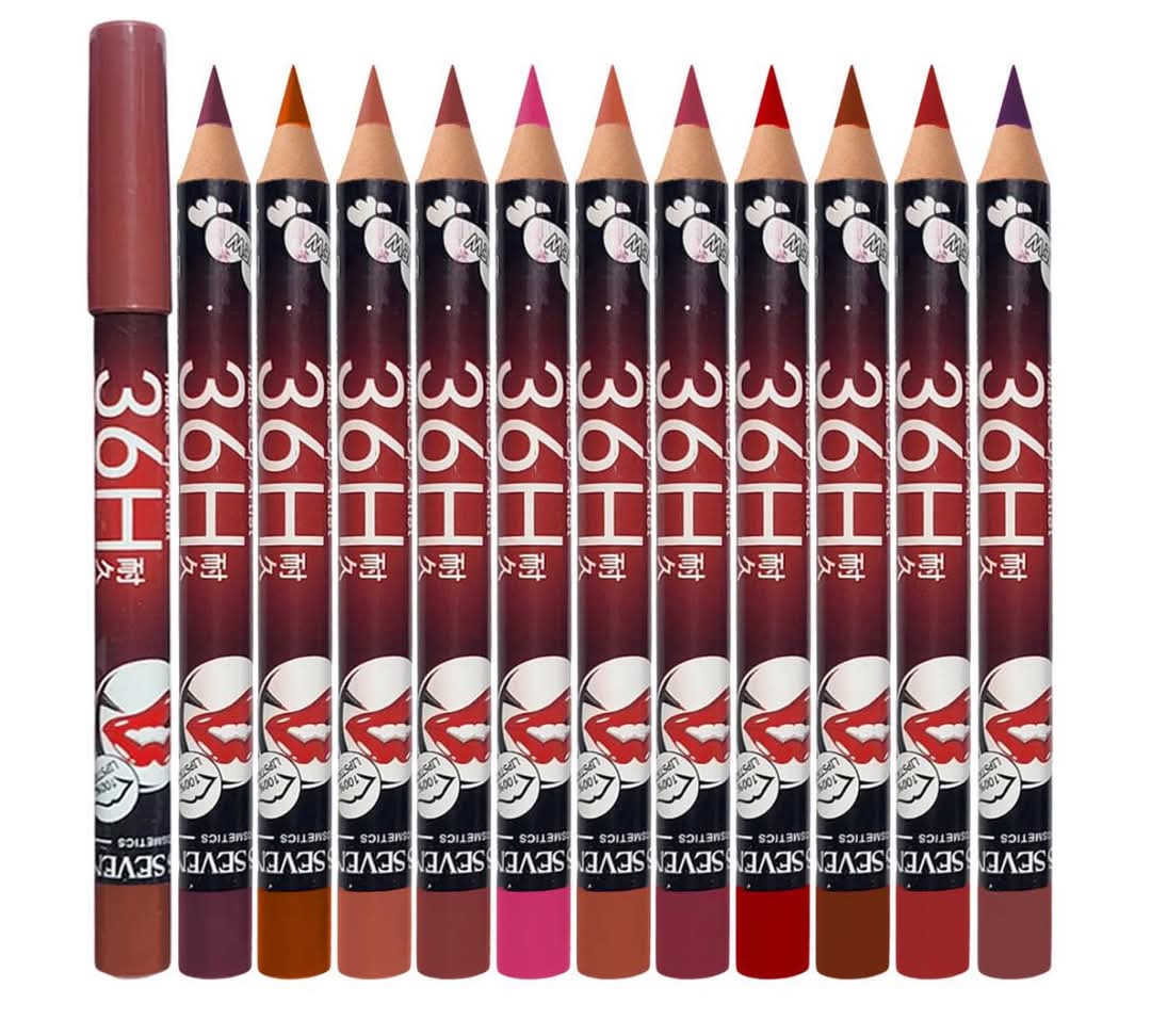 give me an customer attracting description of 36H Jumbo Lip Liner Pencil Pack – Long-Lasting Nude, Red & Pink Shades For Smooth Lip Definition