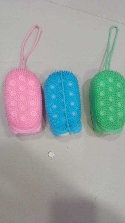 Silicone Body Scrubber Bath Sponge – Soft Exfoliating Shower Brush For Men & Women (Random Color)