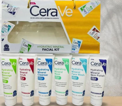 CeraVe 6 in 1 Hydrating MInerals Facial Kit For Cleansing And Brightening And Glowing Skin