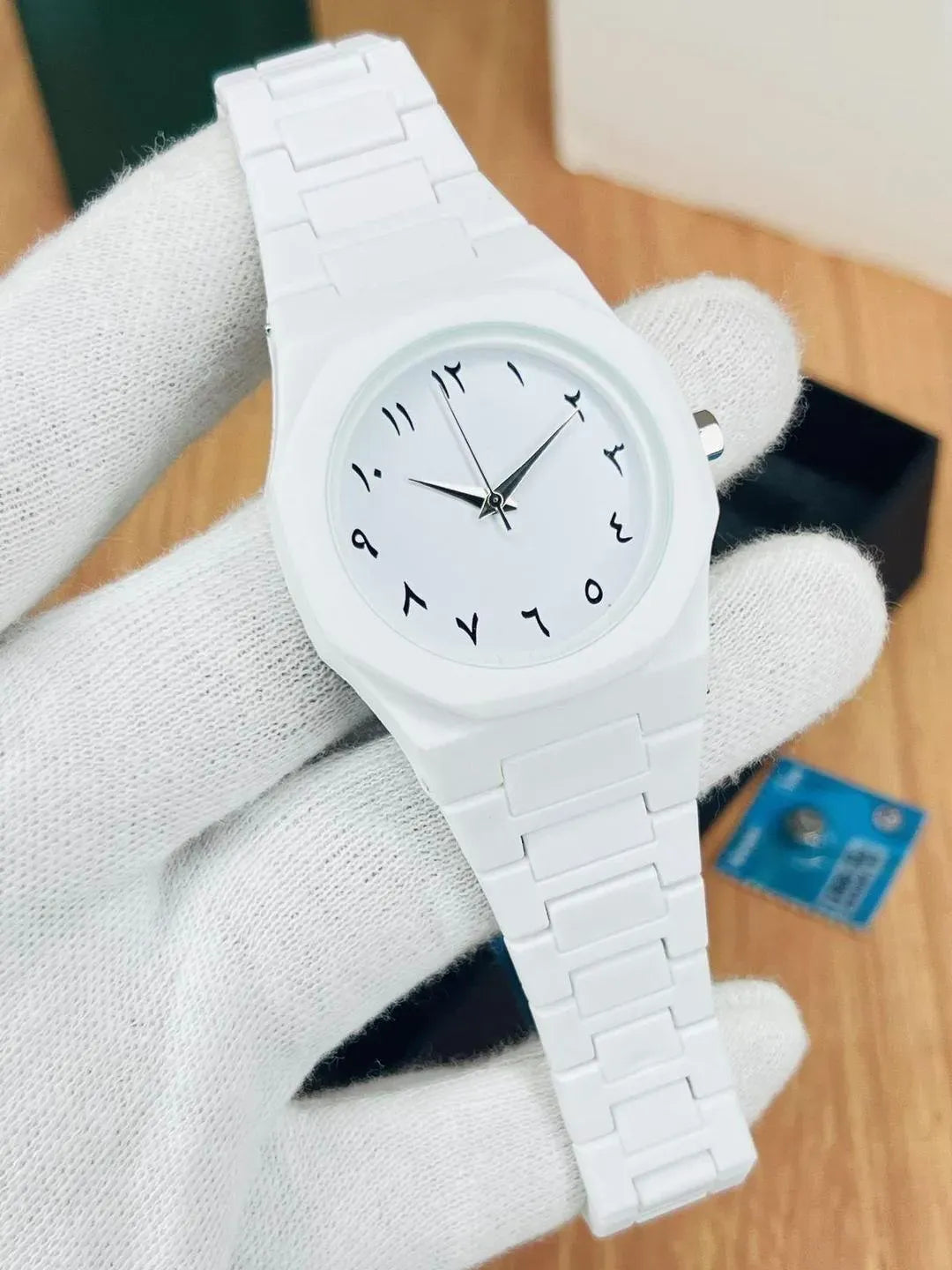 White Arabic Aura Watch For Men